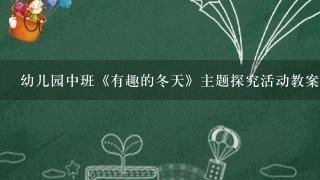 幼儿园中班《有趣的冬天》主题探究活动教案设计