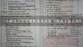 小班语言公开课教案及反思《着火了怎么办》