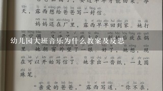 幼儿园大班音乐为什么教案及反思