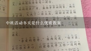 中班活动冬天是什么优质教案