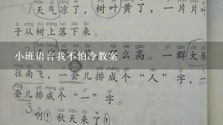 小班语言我不怕冷教案