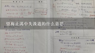 望梅止渴中失汲道的什么意思