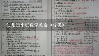 幼儿园小班数学教案《分类》