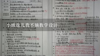 小班花儿我不摘教学设计