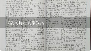 《散文诗》教学教案