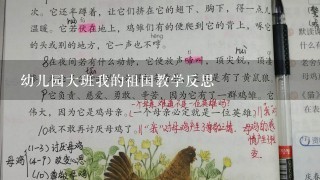 幼儿园大班我的祖国教学反思