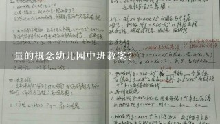 量的概念幼儿园中班教案？