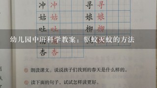 幼儿园中班科学教案：驱蚊灭蚊的方法