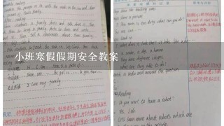 小班寒假假期安全教案