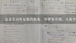 急求名词单复数的教案，步骤要详细，从教学目标开始写。最好是全英文的！