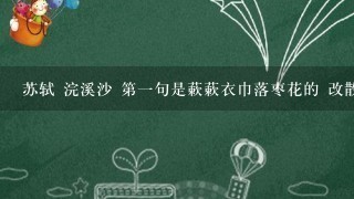 苏轼 浣溪沙 第一句是蔌蔌衣巾落枣花的 改散文 谁帮帮我啊 急求