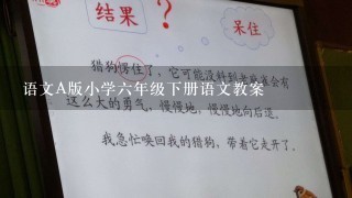 语文A版小学六年级下册语文教案