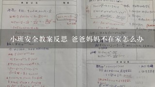 小班安全教案反思 爸爸妈妈不在家怎么办