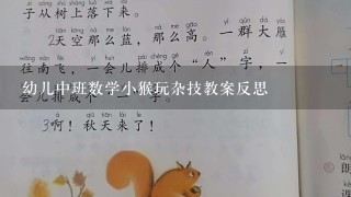 幼儿中班数学小猴玩杂技教案反思