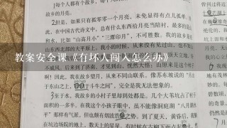 教案安全课《有坏人闯入怎么办》