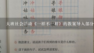 大班社会活动《一样不一样》的教案导入部分