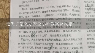 走失了怎么办安全小班教案及反思