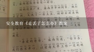 安全教育《走丢了怎么办》教案