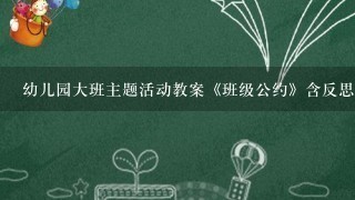 幼儿园大班主题活动教案《班级公约》含反思