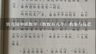 幼儿园中班数学〈数数有几个〉教案与反思