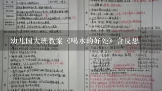 幼儿园大班教案《喝水的好处》含反思