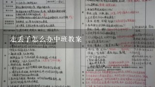 走丢了怎么办中班教案