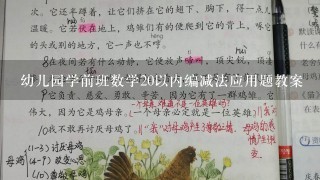 幼儿园学前班数学20以内编减法应用题教案