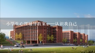 小学生心理辅导教案——认识我自己