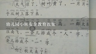 幼儿园小班安全教育教案