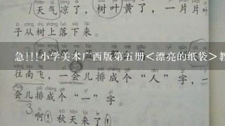 急!!!小学美术广西版第五册＜漂亮的纸袋＞教案