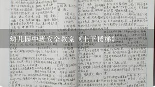 幼儿园中班安全教案《上下楼梯》