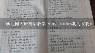 幼儿园大班英语教案《my clothes我的衣物》