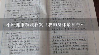 小班健康领域教案《我的身体最神奇》