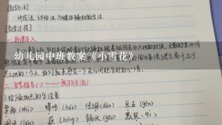 幼儿园中班教案《小雪花》