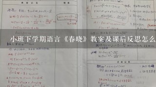 小班下学期语言《春晓》教案及课后反思怎么写