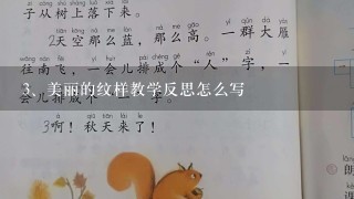 美丽的纹样教学反思怎么写