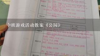 中班游戏活动教案《公园》