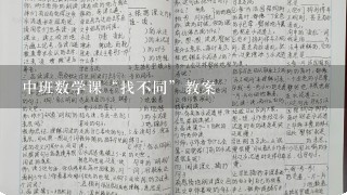 中班数学课“找不同”教案