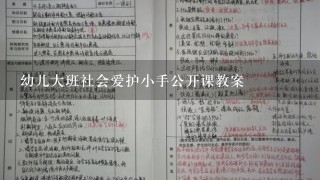 幼儿大班社会爱护小手公开课教案