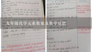 九年级化学元素教案及教学反思