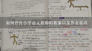 如何评价小学语文教师的教案以及作业批改