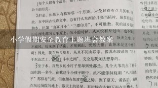 小学假期安全教育主题班会教案