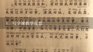 写字课教学反思