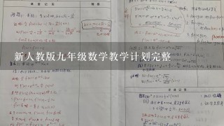 新人教版九年级数学教学计划完整