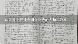 幼儿园小班社会调查身边的大和小教案