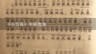 《小雪花》中班教案