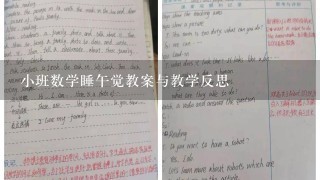 小班数学睡午觉教案与教学反思