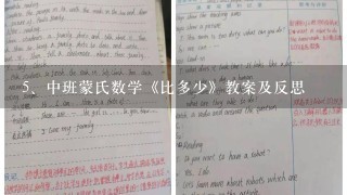 中班蒙氏数学《比多少》教案及反思