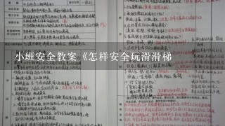 小班安全教案《怎样安全玩滑滑梯