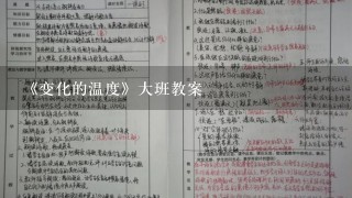 《变化的温度》大班教案